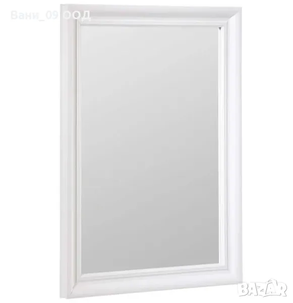 Стенно огледало с бяла дървена рамка, снимка 1