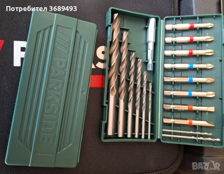 кутия с битове и бургии с Магнитен удължител на Парксайд , снимка 1