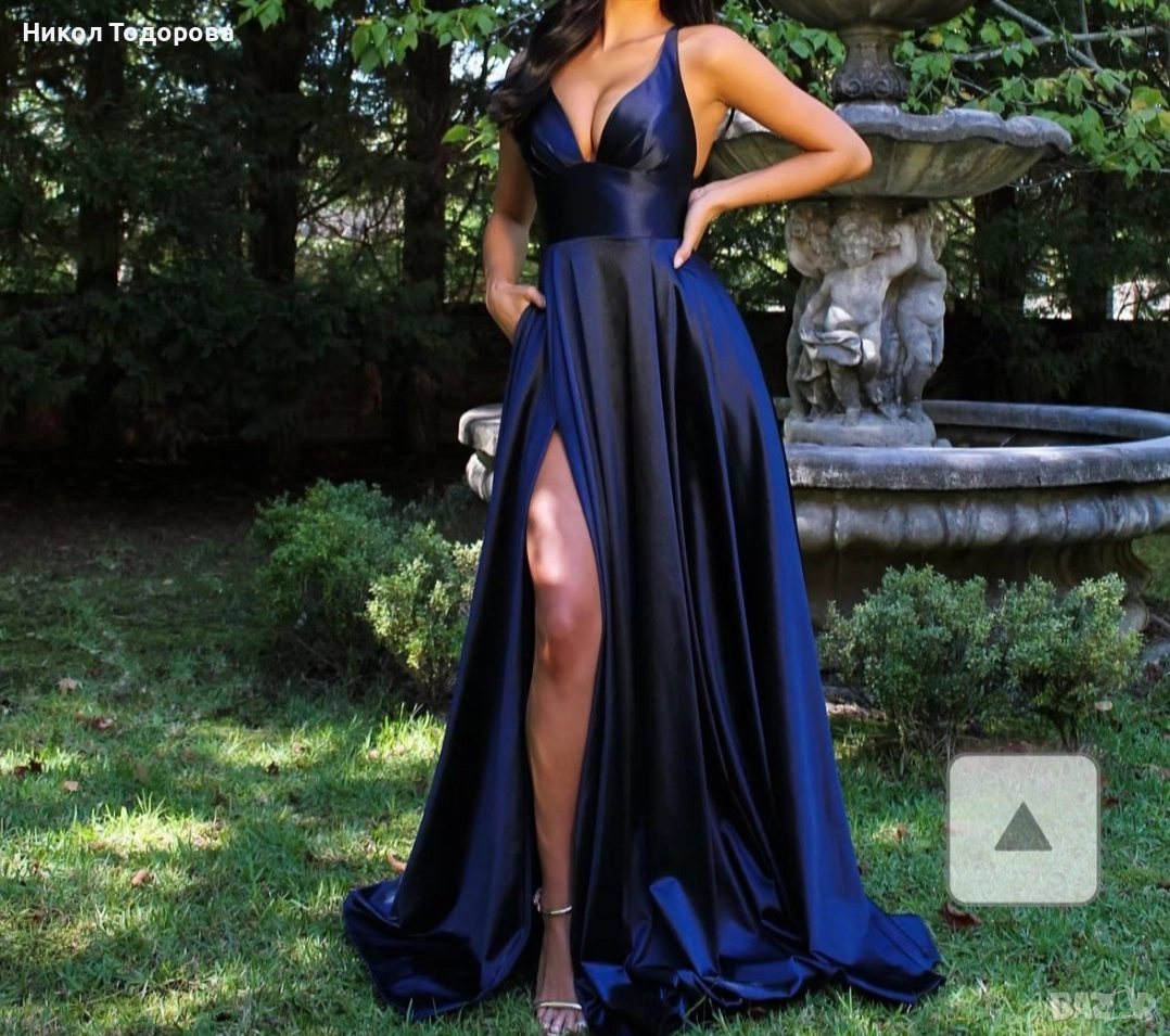 Сатенена бална рокля, снимка 1