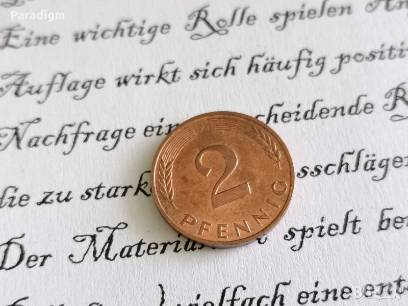 Монета - Германия - 2 пфенига | 1991г.; серия J, снимка 1