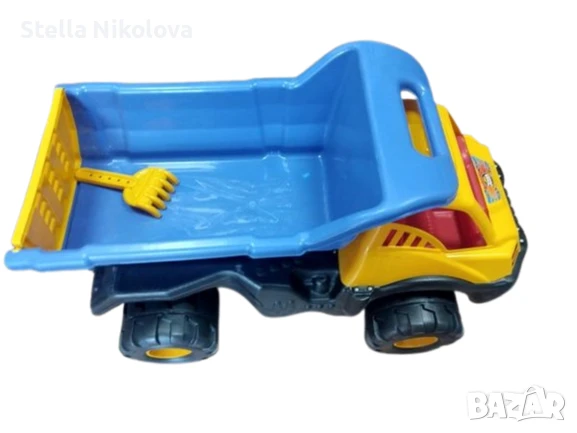 	Огромен детски самосвал за возене с големи гуми, снимка 1