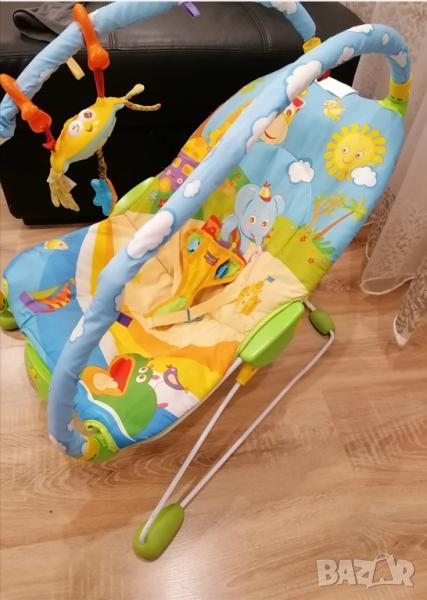 Бебешки люлеещ се музикален шезлонг, снимка 1