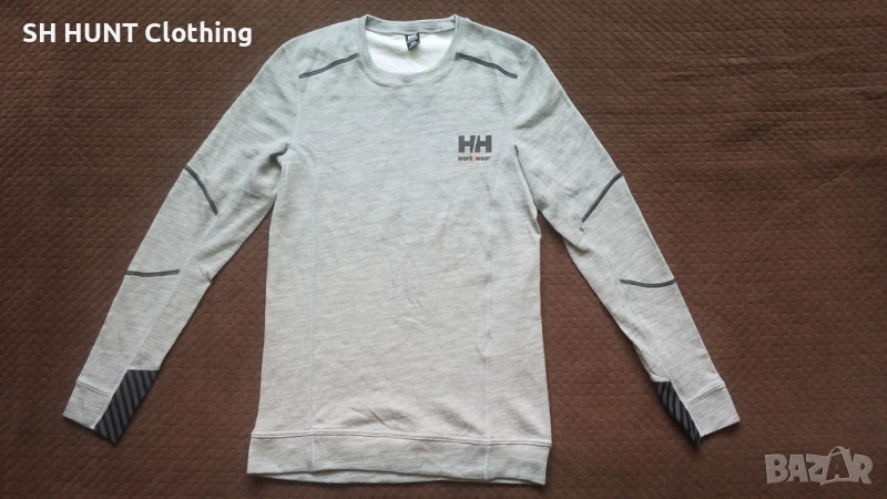 HELLY HANSEN 75106 Grey Lifa Base Layer 57% Merino Wool размер S работна термо блуза W4-550, снимка 1