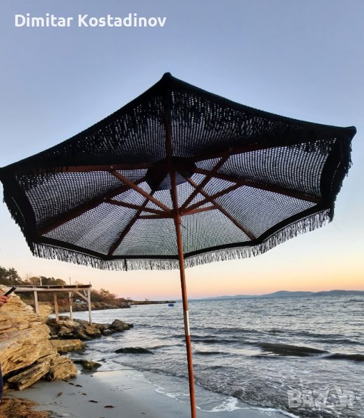 Плетени памучни чадъри за градина, плаж, ресторант или бийч бар, снимка 1