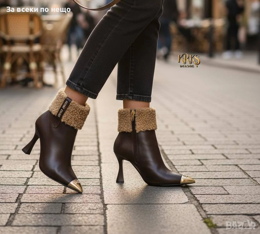 Miu Miu Дамски Боти На Ток С Метален Детайл Миу Миу Код SK293, снимка 1
