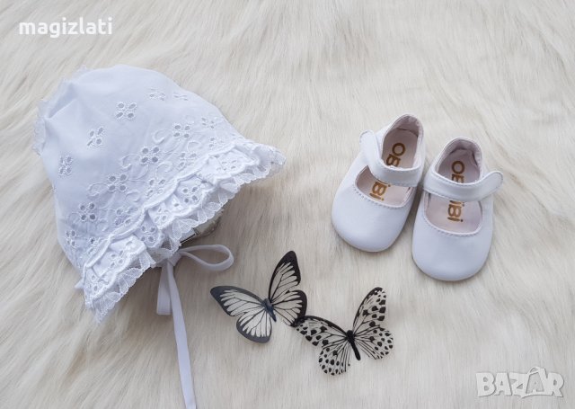 Бебешки буйки и шапка за новородено момиченце, снимка 2 - Бебешки обувки - 33426842