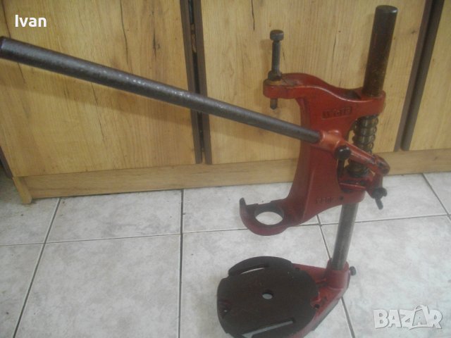 10кг-Ход 80мм-52см-Голяма Масивна Стойка За Бормашина-Професионална-Немска-Лят Чугун-WOLF ES09, снимка 3 - Бормашини - 37572089