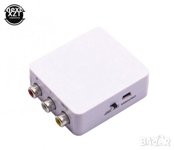 АКТИВЕН преходник AV,RCA(чинчове) към HDMI + Гаранция, снимка 6 - Други - 27710261