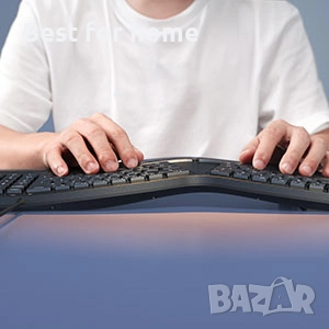 Ергономична , осветена разделена кабелна клавиатура Seenda с поставка за китката, снимка 7 - Клавиатури и мишки - 51770574