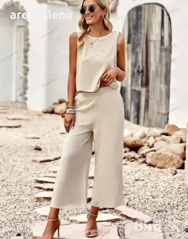 Елегантен дамски комплект от две части, 8цвята , снимка 2 - Комплекти - 49120029