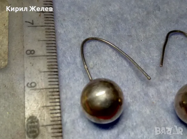 КЛАСИЧЕСКИ РЕТРО МОДЕЛ СРЕБЪРНИ ОБЕЦИ ТОПЧЕТА СРЕБРО 925 ПРОБА РЪЧНА МАЙСТОРСКА ИЗРАБОТКА 47979, снимка 5 - Обеци - 49682471