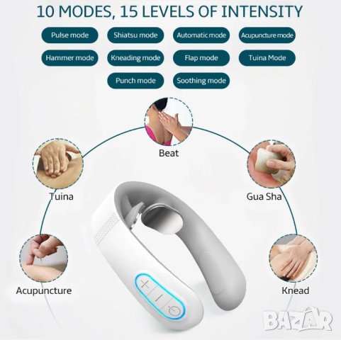 TENS Масажор Болки в Гърба Шията Лумбален Шиен Гръбнак Възпаление в Ставите Невралгия Хронична Болка, снимка 3 - Масажори - 43297503