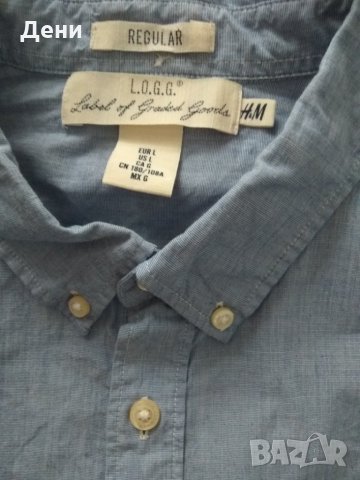 H&M нова памучна мъжка риза L р-р, снимка 3 - Ризи - 27854510