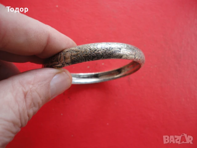 Страхотна посребрена гривна , снимка 2 - Гривни - 50460164