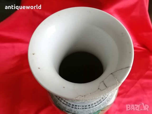 Стара Китайска Ваза около 1900г. Маркирана!Династия ЦИН, снимка 5 - Антикварни и старинни предмети - 35280968