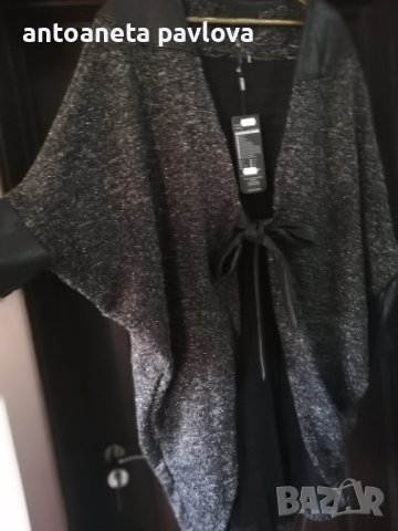 Жилетка с ламе и кожа