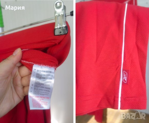 38 С Оригинален Reebok Дамски Спортен Клин Панталлн Широк Червен Памук и Еластан, снимка 18 - Спортни екипи - 39700273