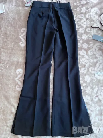 Черен дамски панталон с широки крачоли, снимка 6 - Панталони - 47733540