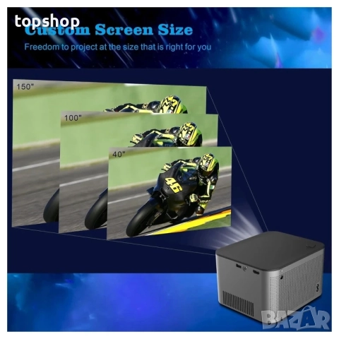 Проектор HY350 4K Full HD 1080P WiFi 580ANSI 150" Електронен фокус BT5.0 Домашно кино, снимка 2 - Плейъри, домашно кино, прожектори - 51595263
