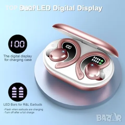 Нови Безжични Слушалки Bluetooth 5.3, 48ч Водоустойчиви, HD Микрофон, снимка 6 - Bluetooth слушалки - 49335173