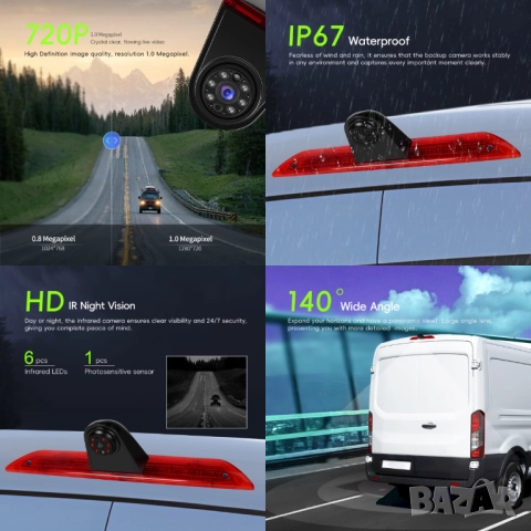 Камера за бус, Ford Transit, 2015, 2016, 2017, за стоп, заден ход, задно виждане, нощно виждане, бус, снимка 3 - Аксесоари и консумативи - 52048253