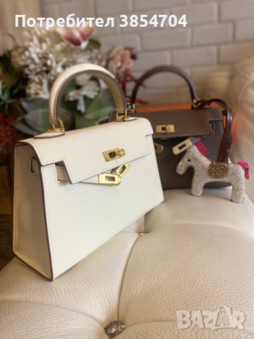 чанта Ермес Mini Kelly 19*Кели*HERMES KELLY 19 CRAIE Epsom Gold Hardware, снимка 15 - Чанти - 42364407