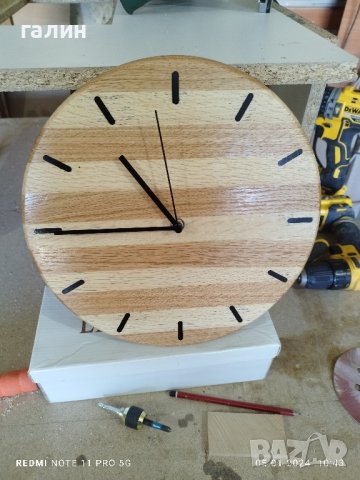 часовник от дъб , снимка 2 - Стенни часовници - 43684156