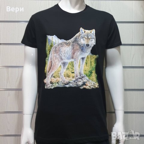 Нова мъжка тениска с трансферен печат Вълк, Серия вълци, снимка 7 - Тениски - 27554821