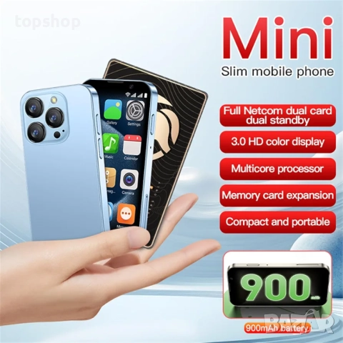 Нов XS18Pro 3G мини смартфон 3.0 инча WiFi GPS четириядрен Android 8.1 сладък Palm смартфон тънък..., снимка 2 - Телефони с две сим карти - 52270869