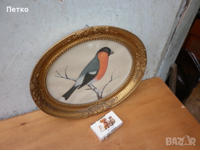 Стара  картина  36.5 / 30 см, снимка 3 - Антикварни и старинни предмети - 43389661