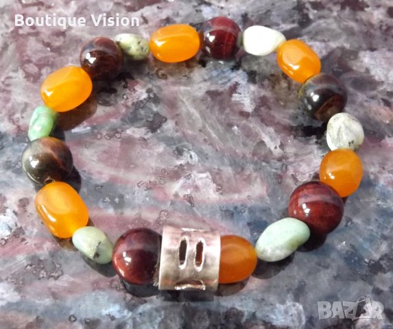 Ново! ГРИВНИ - ЗОДИИ от сребро 950 проба със скъпоценни и полускъпоценни камъни, снимка 3 - Гривни - 32958979