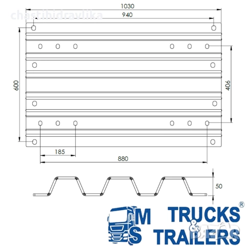 Плоча за лафет 50mm VOLVO/RENAULT H50VOLREN, снимка 2 - Части - 52164436