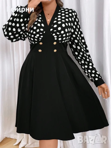 Елегантна рокля, Миди рокля, Рокля на точки