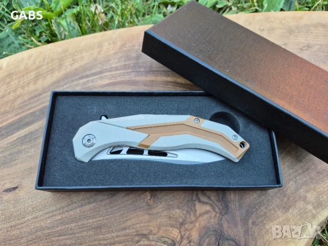 Сгъваем джобен нож D2,двуцветна дръжка,D120, снимка 2 - Ножове - 50787461