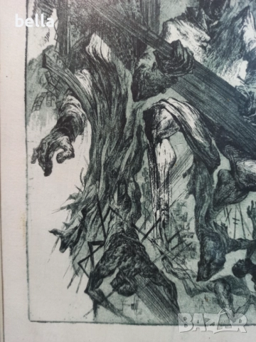 Оригинална графика  1960–1980 г.Тема: Военна сцена / битка / човешка драма, снимка 3 - Антикварни и старинни предмети - 52043422