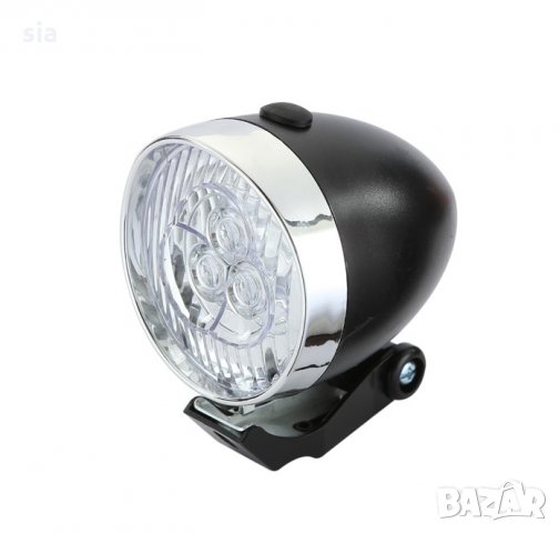 Фар за велосипед, 3 LED диода, 10/ 8/ 7 см., 3 ААА , черен, снимка 3 - Аксесоари за велосипеди - 32789811