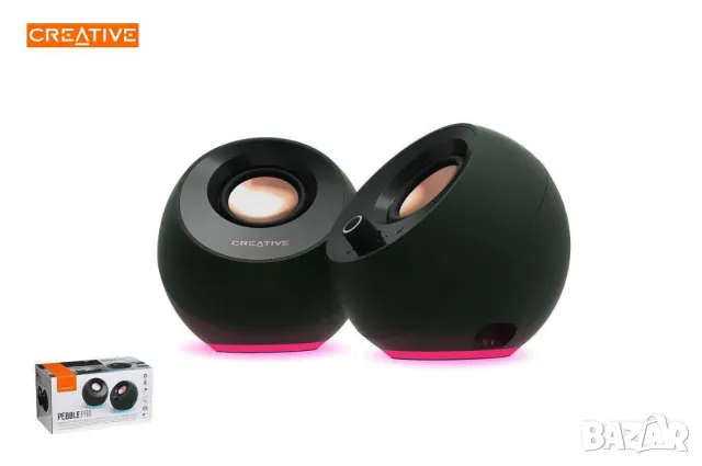 Тонколони CREATIVE Pebble Pro/20W/Bluetooth (зелени), снимка 2 - Тонколони - 47892913