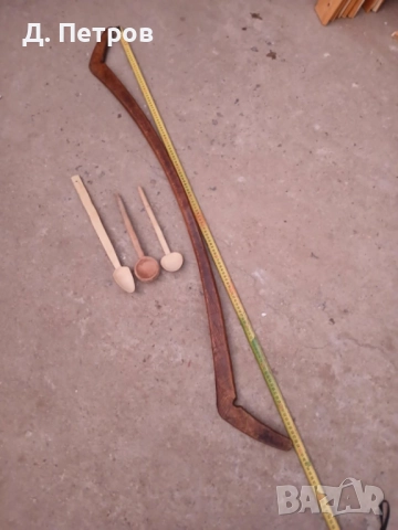 Стара дървена кобилица и дървени лъжици, снимка 2 - Антикварни и старинни предмети - 52830579