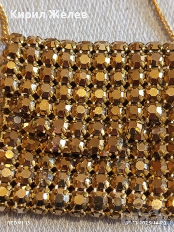 Колие pochette малка дамска чанта от златна мъниста разкошно 52249, снимка 8 - Колиета, медальони, синджири - 52492904