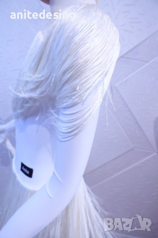 Бяла рокля с ресни за латино танци, снимка 9 - Детски рокли и поли - 44029662