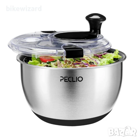 Peclio 4.5L неръждаема стомана въртяща купа за салата , снимка 1