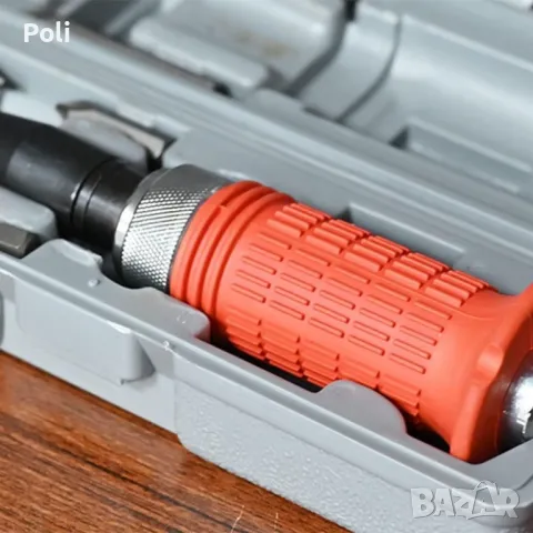 Комплект ударна отвертка в комплект с 6 броя накрайници в кутия, снимка 2 - Отвертки - 47533326