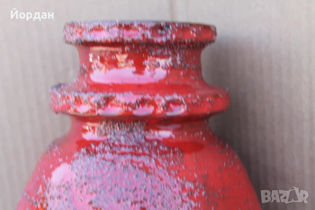 Немска керамична ваза /1970-1980-та гофина/, снимка 6 - Вази - 50714981