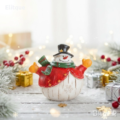 Коледни снежни човечета от полирезин – малка фигурка, идеална коледна украса за всеки дом, снимка 7 - Декорация за дома - 52504015