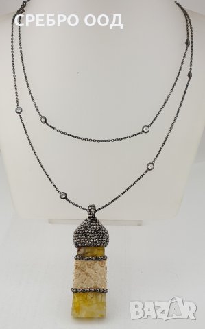 Сребърни колиета с естествени материали и камъни SWAROVSKI, снимка 2 - Колиета, медальони, синджири - 28452051