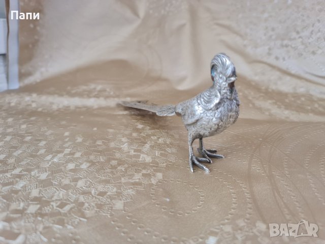 Сребърна фигура на фазан, снимка 8 - Антикварни и старинни предмети - 40664534