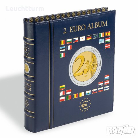 лукс Албум за 2 -еврови монети VISTA на Leuchtturm + касета, снимка 2 - Нумизматика и бонистика - 36883556