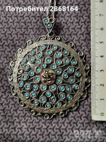 Старо сребърно колие , снимка 3 - Антикварни и старинни предмети - 48738036