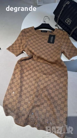 НАМАЛЕН Луксозен дамски комплект Gucci, снимка 7 - Рокли - 51687091