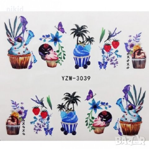 YZW-3039 Палми цветя слайдер ваденки водни стикери за нокти маникюр татос